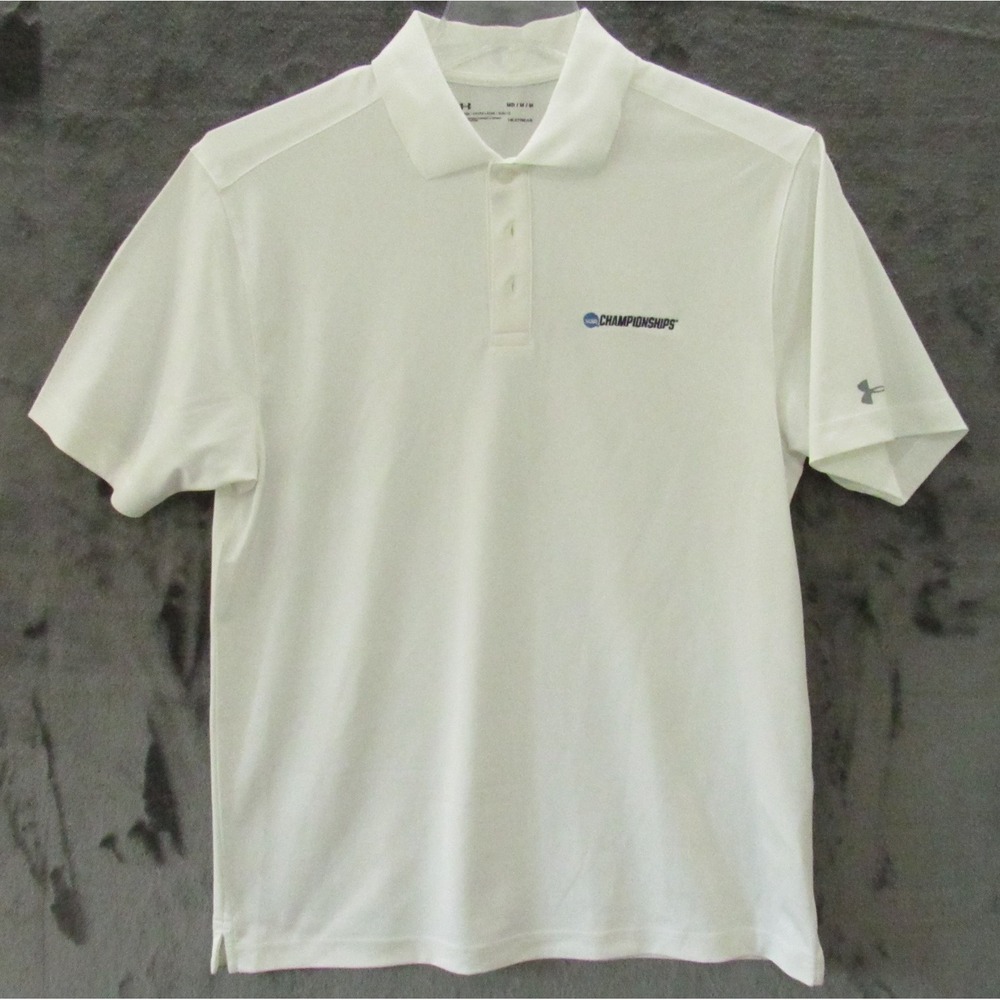 Under Armour NCAA Championships Polo Shirt Men's M White HeatGear College
